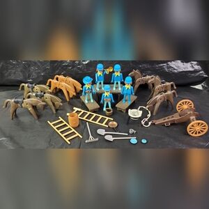 Playmobil Geobra VTG 1974 Calvary Soldiers Horses Fort Accessories Lot - GUC